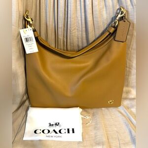 NWT COACH Honey Brown Juliet 38 Leather Shoulder Bag